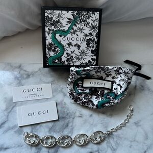 NEW Gucci Sterling SilverInterlocking GG Britt Bracelet